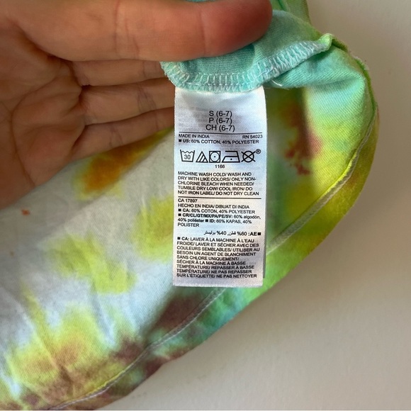 Old Navy Girls Tie Dye T-Shirt & Cropped Leggings Set Size Small 6-7 Rainbow - Picture 6 of 12